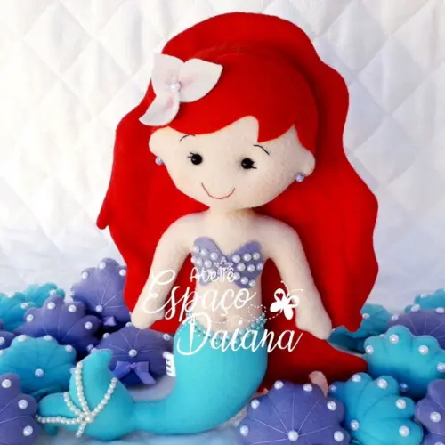 Princesa Ariel Sereia em Feltro