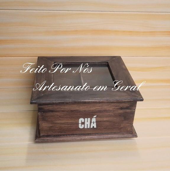 Caixa de Chá Efeito Madeira