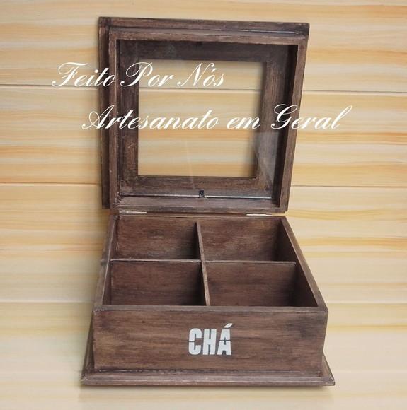 Caixa de Chá Efeito Madeira