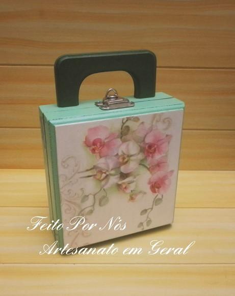 Estojo Porta Giz e Apagador Orquídeas