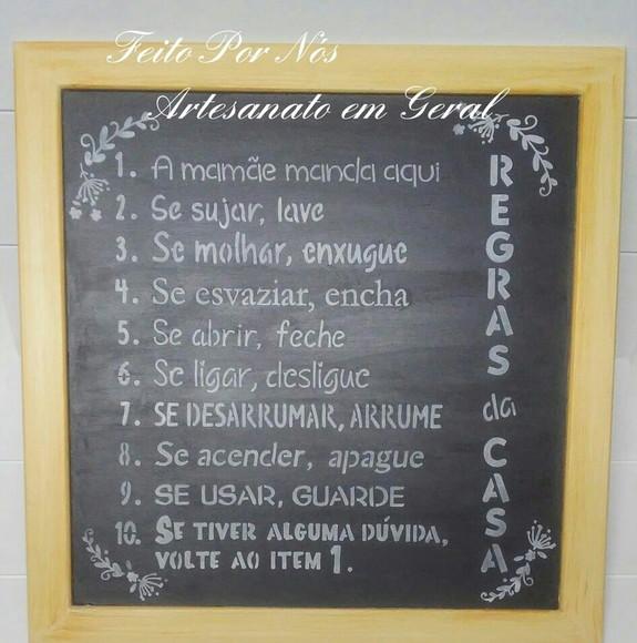 Quadro Regras da Casa