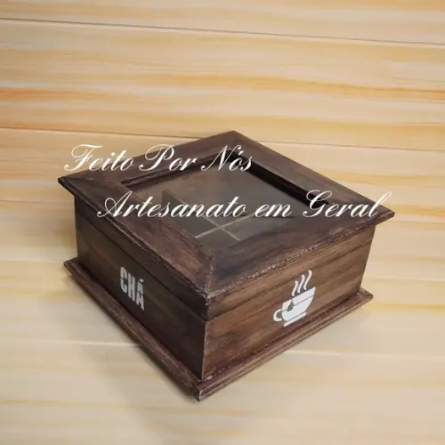 Caixa de Chá Efeito Madeira