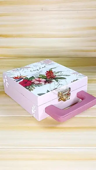 Estojo Porta Giz e Apagador Tropical Rosa