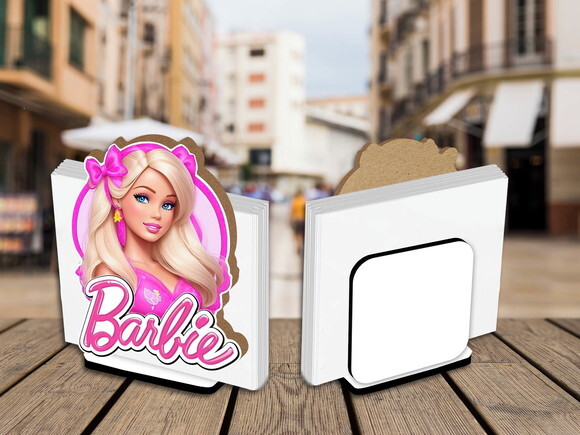 05 Porta Guardanapo Centro de Mesa Barbie