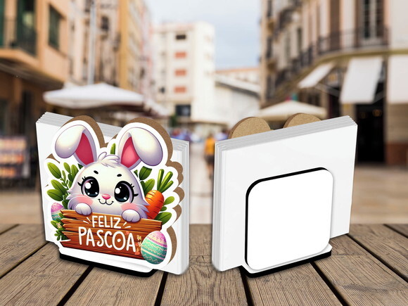 05 Porta Guardanapo Centro de Mesa Feliz Páscoa