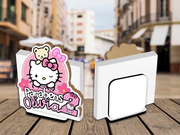 05 Porta Guardanapo Centro de Mesa Hello Kitty