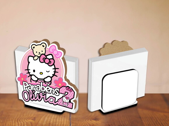 05 Porta Guardanapo Centro de Mesa Hello Kitty