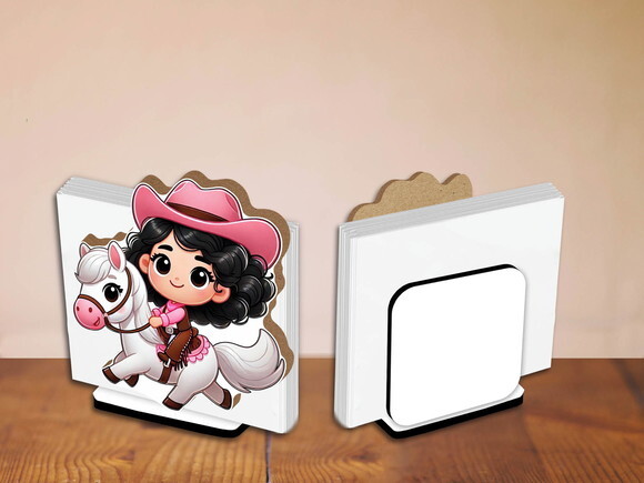 05 Porta Guardanapo Centro de Mesa Menina Cowboy
