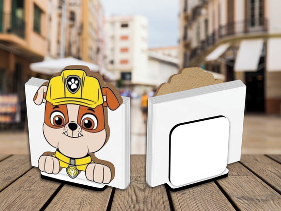 05 Porta Guardanapo Centro de Mesa Patrulha Canina Rubble