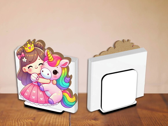 05 Porta Guardanapo Centro de Mesa Princesa Unicórnio