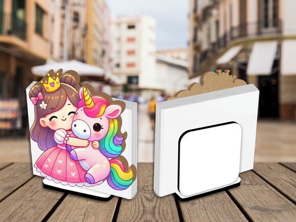 05 Porta Guardanapo Centro de Mesa Princesa Unicórnio
