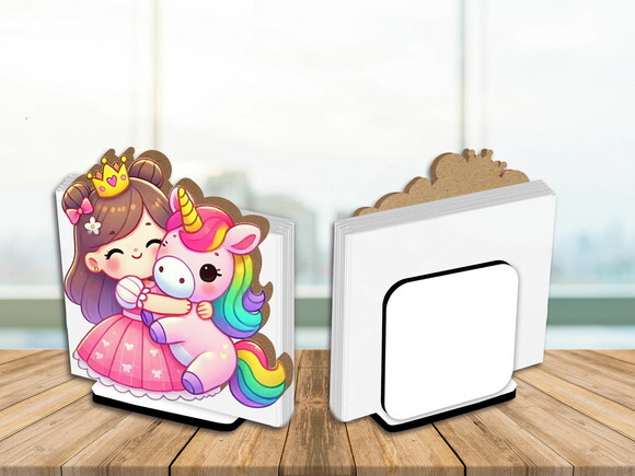 05 Porta Guardanapo Centro de Mesa Princesa Unicórnio