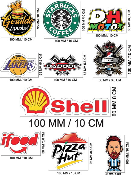 Adesivo Personalizado com a Sua Logo 10cm Kit 10 Unidades