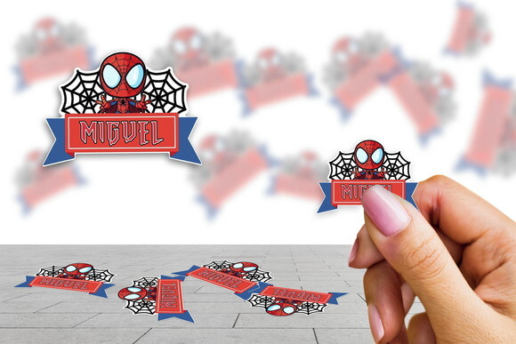 Adesivo Personalizado Homem Aranha Kit com 30 Unidades