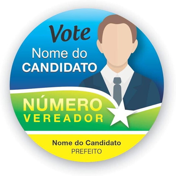 Adesivos Campanha Política Personalizado Kit 1000 Unid 5 cm