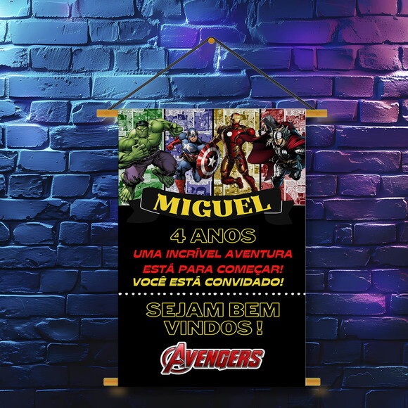 Banner Festa Infantil Avengers