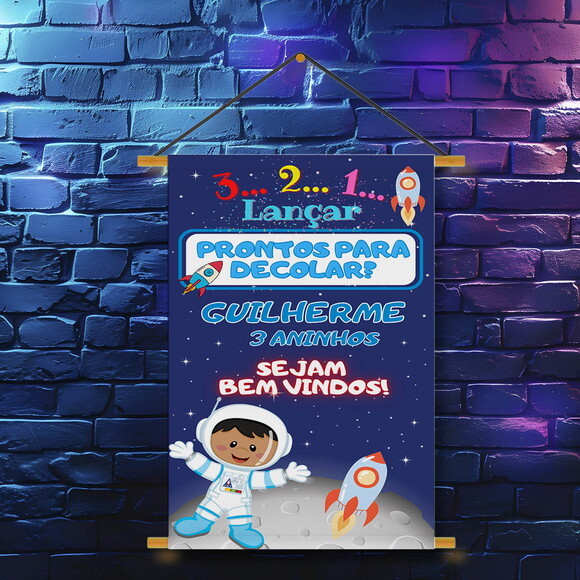 Banner Festa Infantil Astronauta
