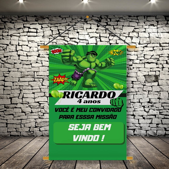 Banner Festa Infantil Hulk