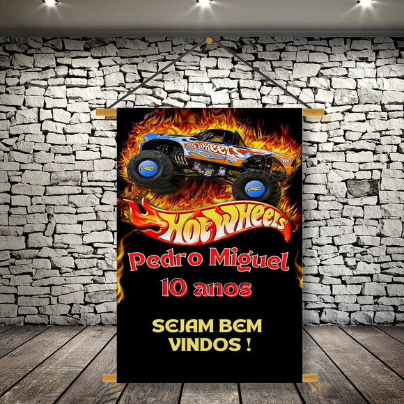Banner Festa Infantil Hot Wheels