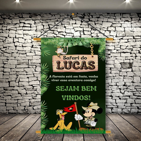Banner Festa Infantil Mickey Safari