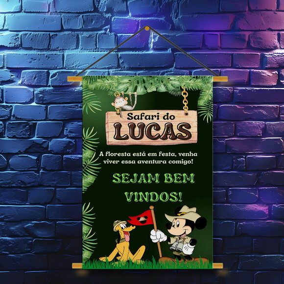 Banner Festa Infantil Mickey Safari
