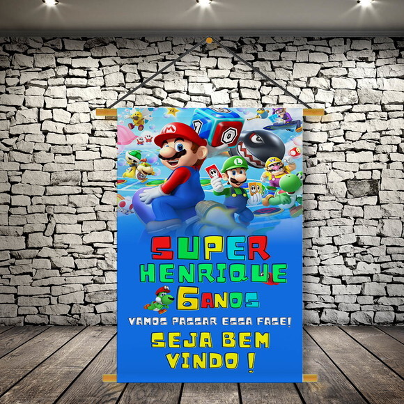 Banner Festa Infantil Super Mario Bros