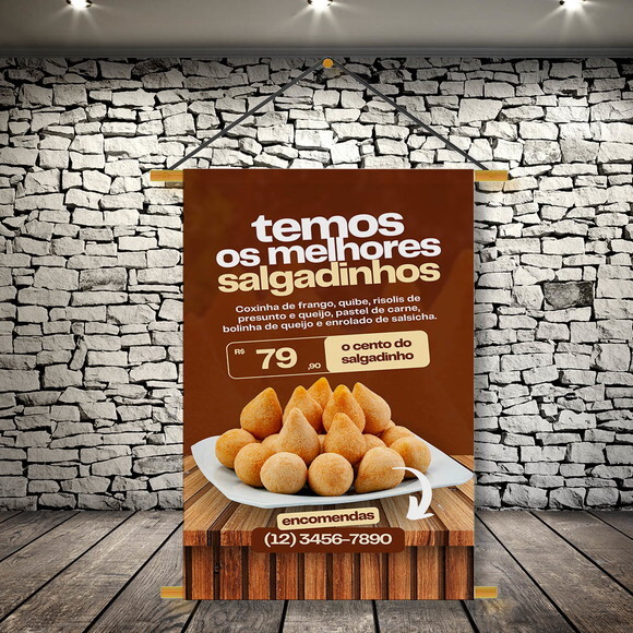 Banner Personalizado Salgados Preço /telefone Editável 50x80
