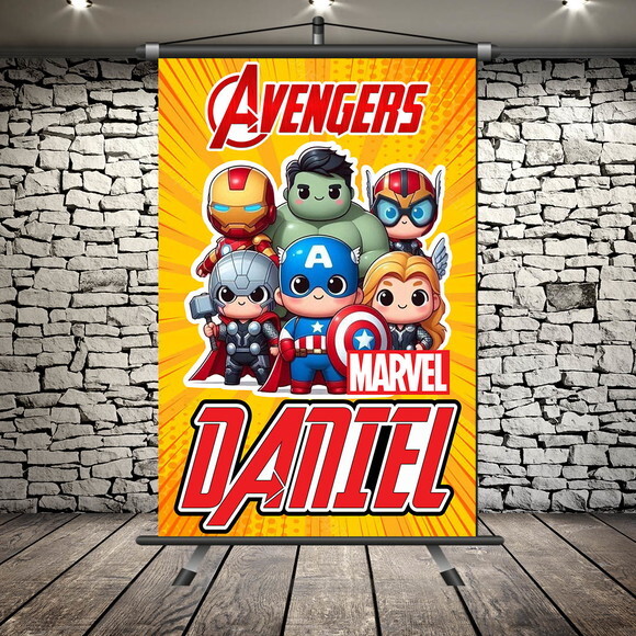 Banner Personalizado Avengers 50x80 cm