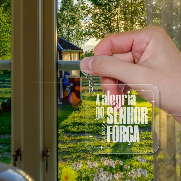 Chaveiro e Lembrancinha Alegria do Senhor É a Nossa Força