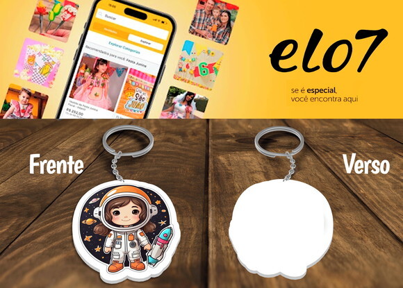 Chaveiro e Lembrancinha Astronauta Menina