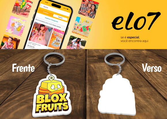 Chaveiro e Lembrancinha Blox Fruits