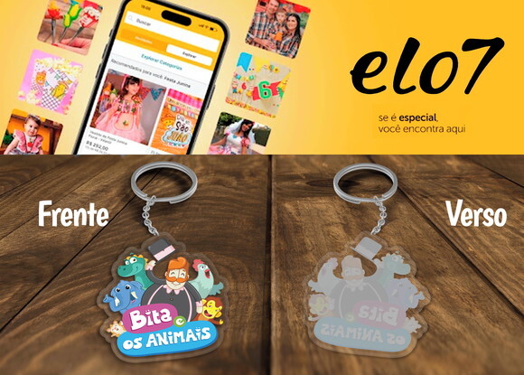 Chaveiro e Lembrancinha Bita e os Animais