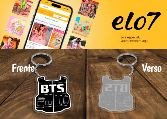Chaveiro e Lembrancinha Bts