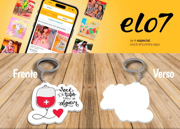Chaveiro e Lembrancinha Campanha Doe Sangue