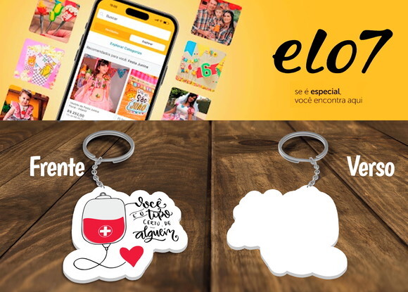 Chaveiro e Lembrancinha Campanha Doe Sangue