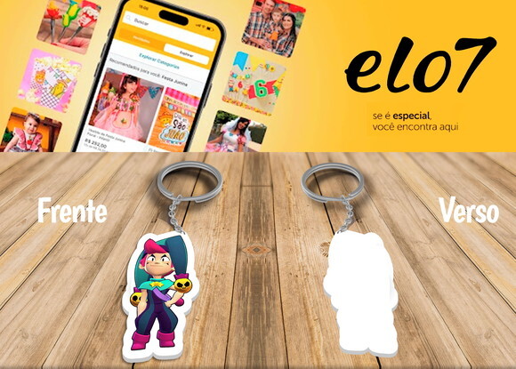 Chaveiro e Lembrancinha Chester Brawl Stars