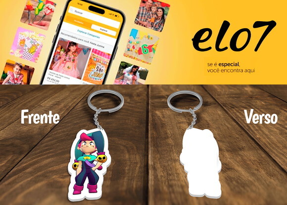 Chaveiro e Lembrancinha Chester Brawl Stars