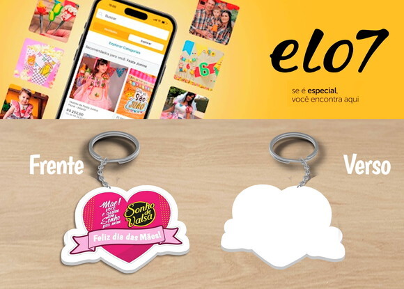 Chaveiro e Lembrancinha Dias das Mães Kit 10 Unidades
