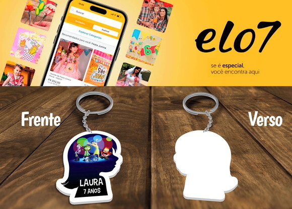 Chaveiro e Lembrancinha Divertidamente Inside Out