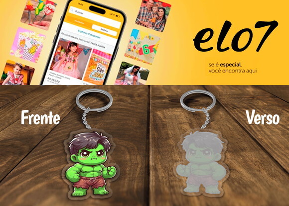 Chaveiro e Lembrancinha Hulk