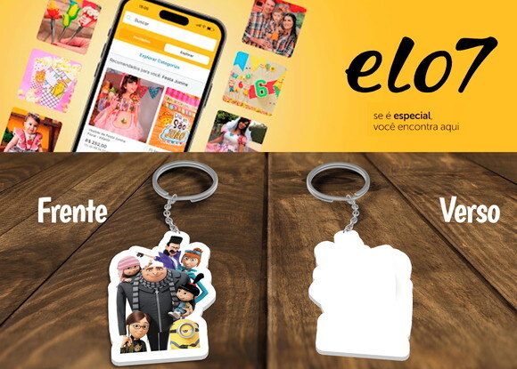 Chaveiro e Lembrancinha Meu Malvado Favorito Kit 10 Unidades