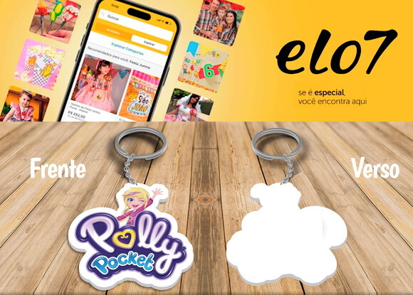 Chaveiro e Lembrancinha Polly Pocket