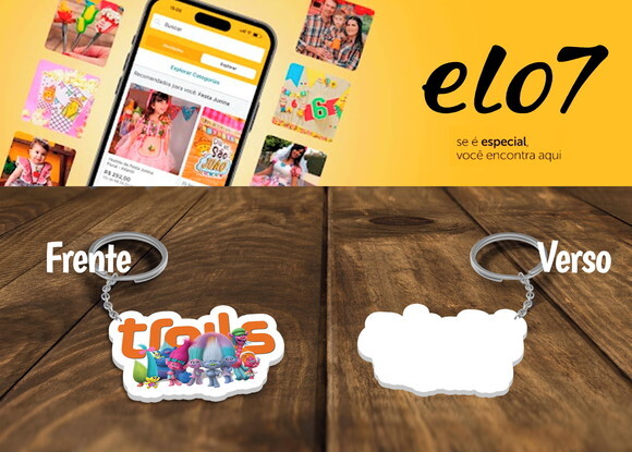 Chaveiro e Lembrancinha Trolls