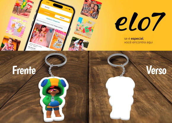 Chaveiro Lembrancinha Brawl Stars Leon