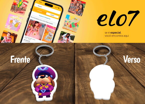 Chaveiro Lembrancinha Brawl Stars Ruffs