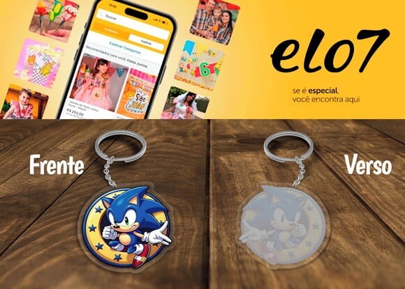 Chaveiro Lembrancinha Sonic