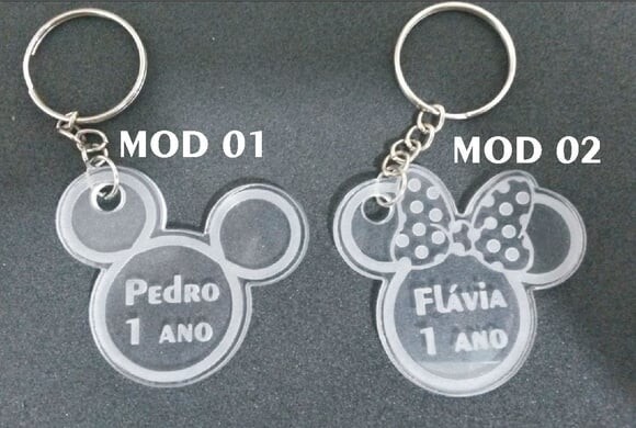 Chaveiro Minnie e Mikey