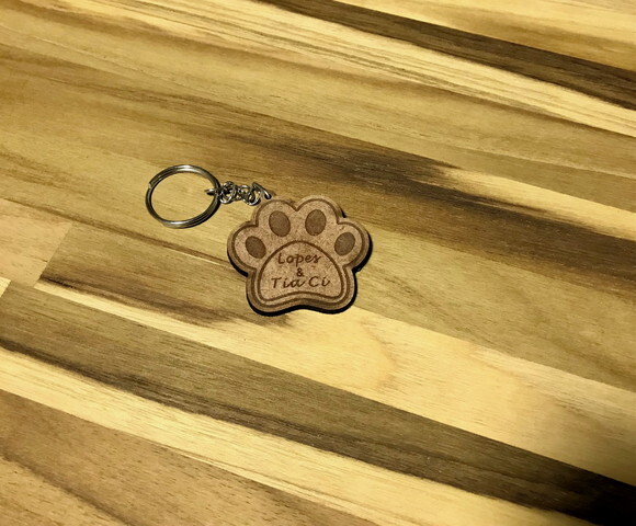 Chaveiro Pet Patinha de Cachorro mdf