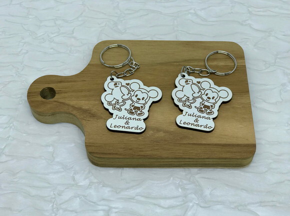 Chaveiros e Lembrancinhas Casamento Mickey e Minnie mdf