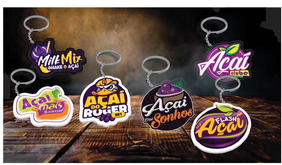 Chaveiros Personalizados Açaí com Sua Logo